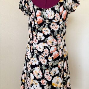 Floral Black Dress Size 8